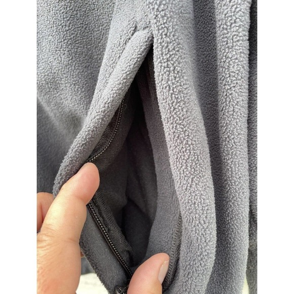 Free Country Fleece Jacket Full Zip XXL Mens Gray Black Trim Warm Mock Neck Cozy - Picture 5 of 7